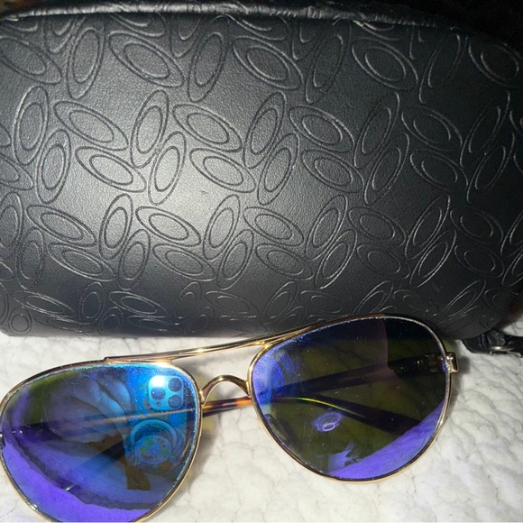 OAKLEY Feedback Gold Sapphire Iridium OO4079-18 Sunglasses - Picture 3 of 10